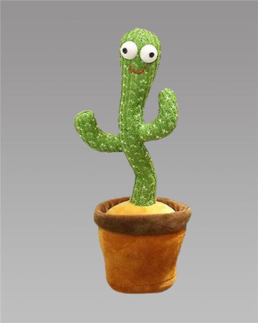Dancing Cactus Repeats What You Say,Electronic Plush Toy with Lighting,Singing Cactus Recording and Repeat Your Words for Education Toys (Green)