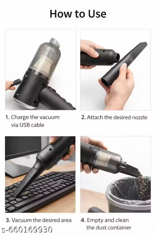 Portable mini home and car 3in1 vacuum cleaner